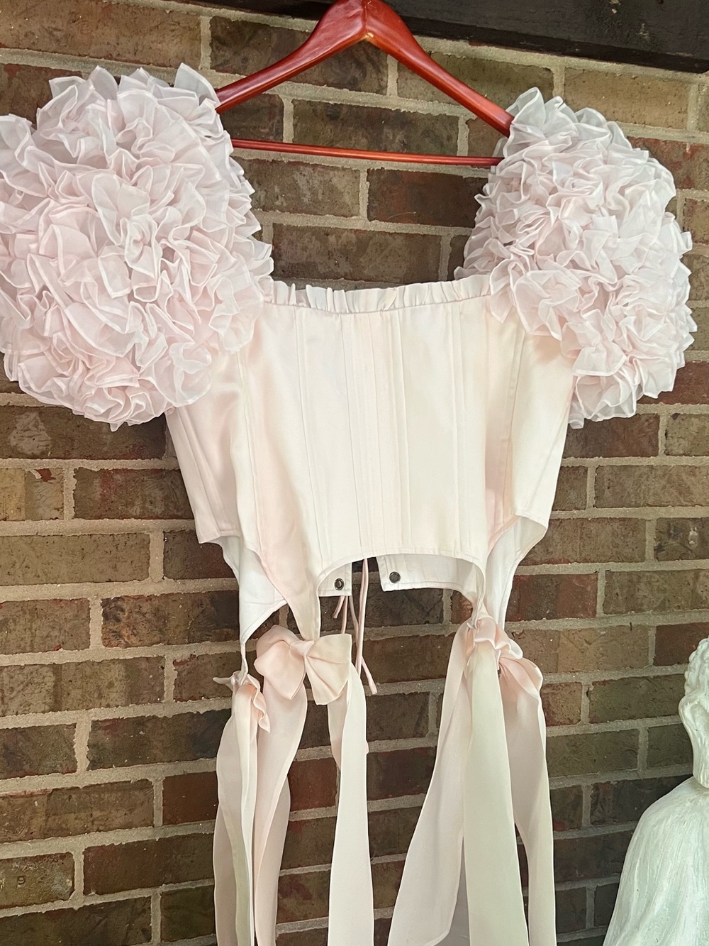 Selkie Pink Ruffle Puff-Sleeve Corset - Picture 10 of 10